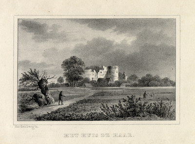 201344 Gezicht op de ruïne van het kasteel De Haar bij Haarzuilens in het omringende landschap.N.B. De gemeente ...